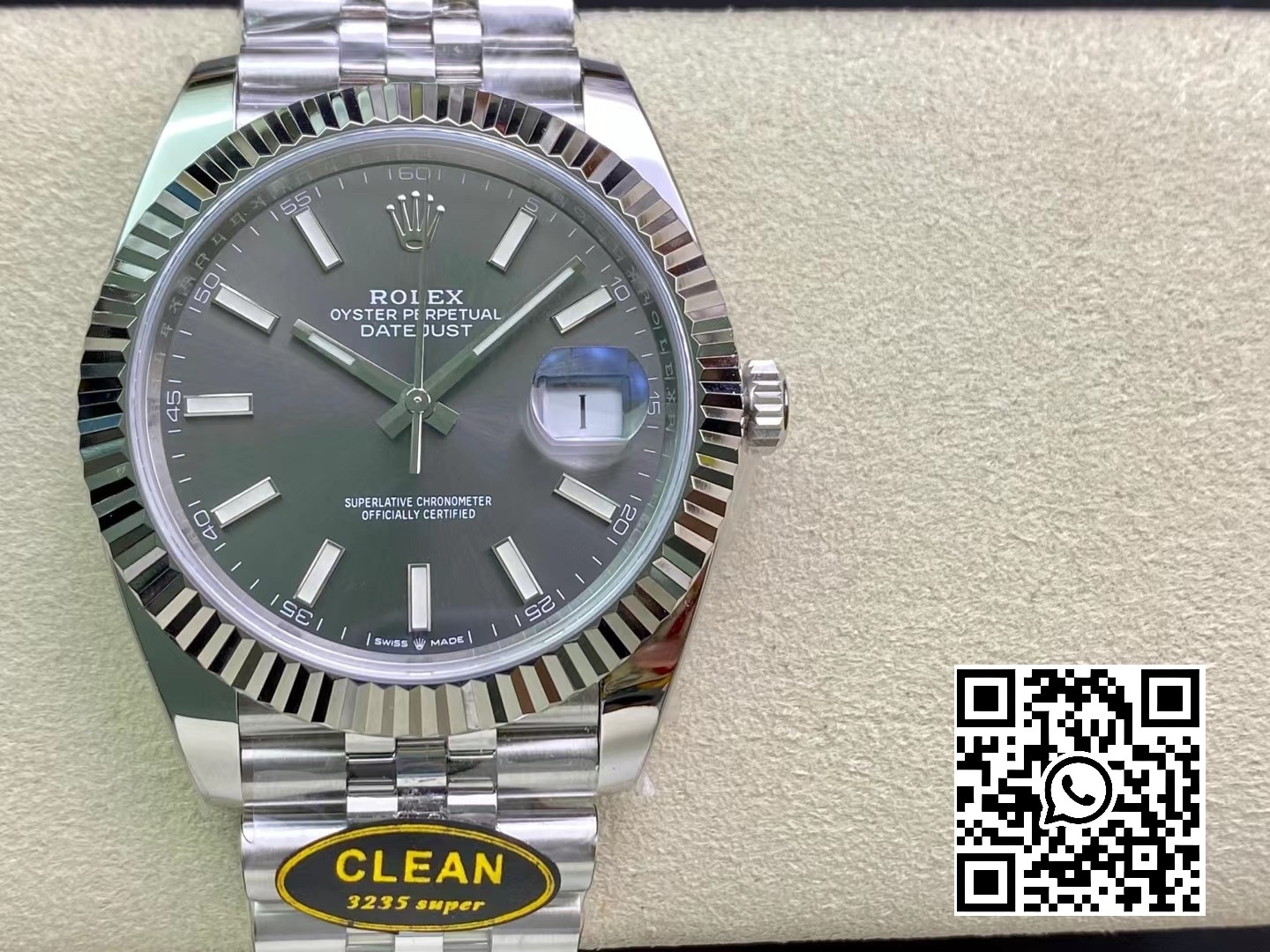 Rolex DateJust 41 126334 Clean Factory 1:1 Best Edition 904L Steel Gray Stick Dial