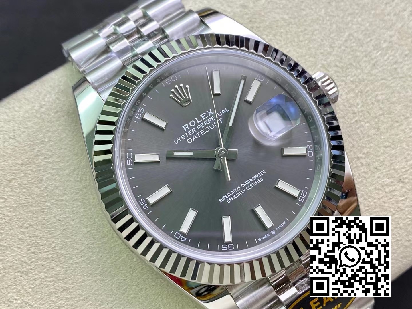 Rolex DateJust 41 126334 Clean Factory 1:1 Best Edition 904L Steel Gray Stick Dial