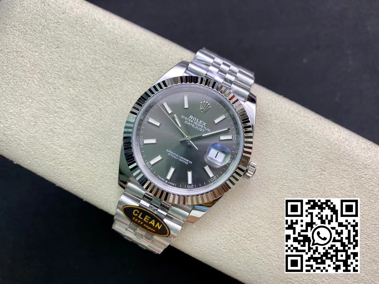 Rolex DateJust 41 126334 Clean Factory 1:1 Best Edition 904L Steel Gray Stick Dial