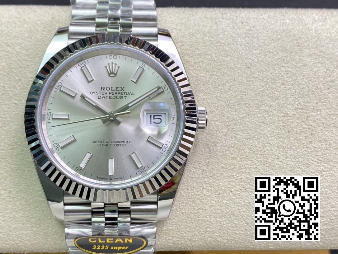 Rolex DateJust 41 126334 Clean Factory 1:1 Best Edition 904L Steel Silvery Stick Dial