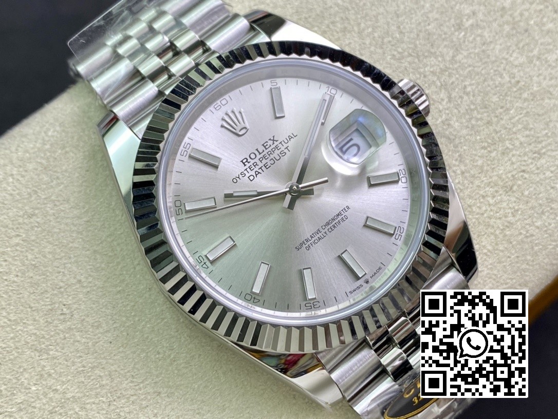 Rolex DateJust 41 126334 Clean Factory 1:1 Best Edition 904L Steel Silvery Stick Dial