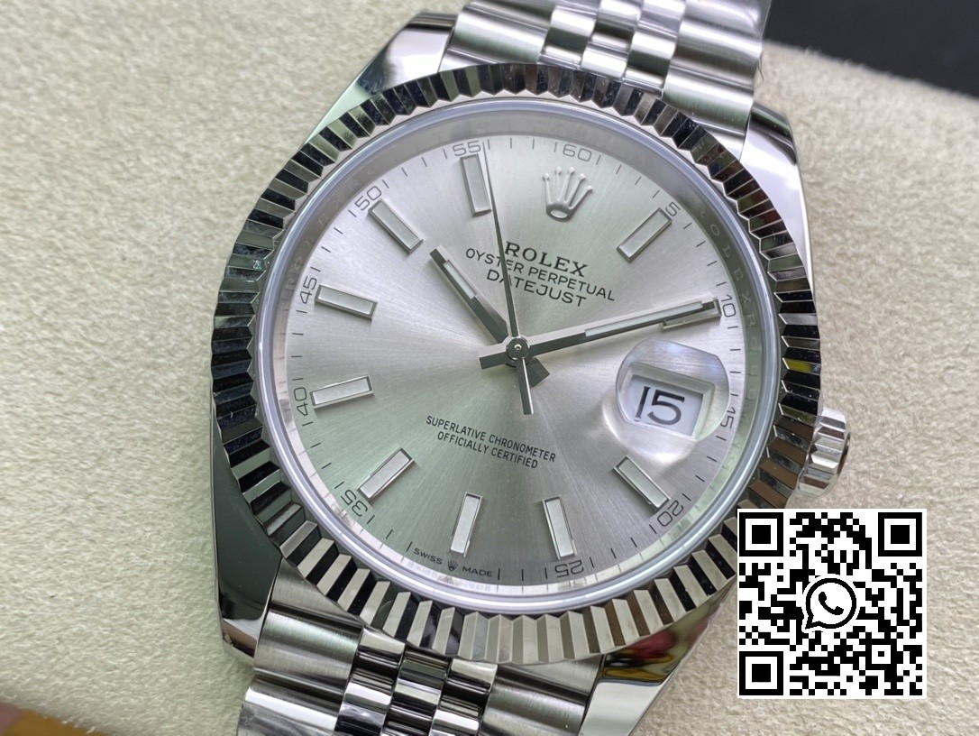 Rolex DateJust 41 126334 Clean Factory 1:1 Best Edition 904L Steel Silvery Stick Dial