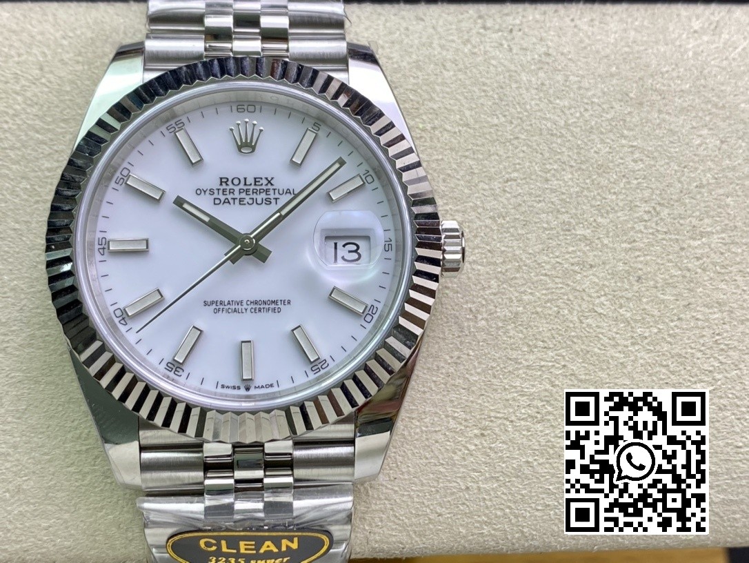 Rolex DateJust 41 126334 Clean Factory 1:1 Best Edition 904L Steel White Stick Dial