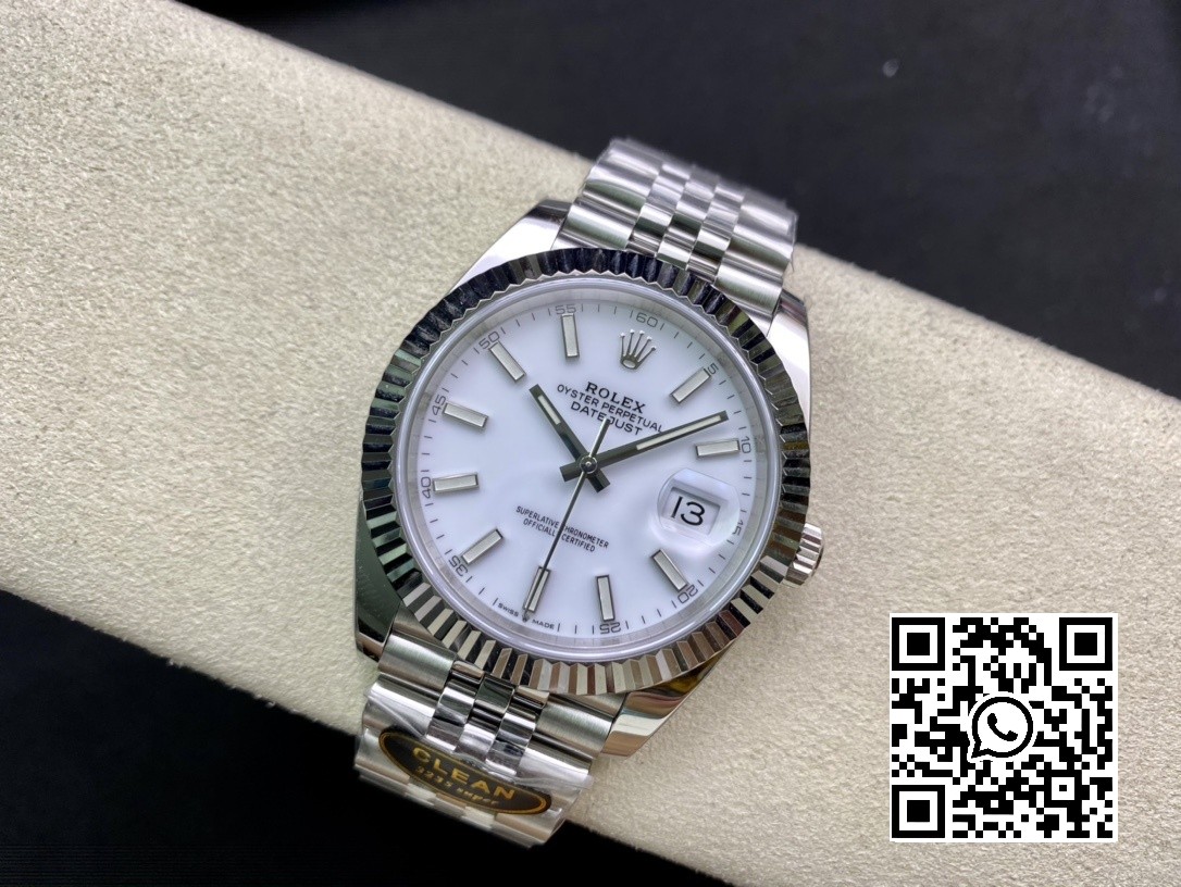 Rolex DateJust 41 126334 Clean Factory 1:1 Best Edition 904L Steel White Stick Dial