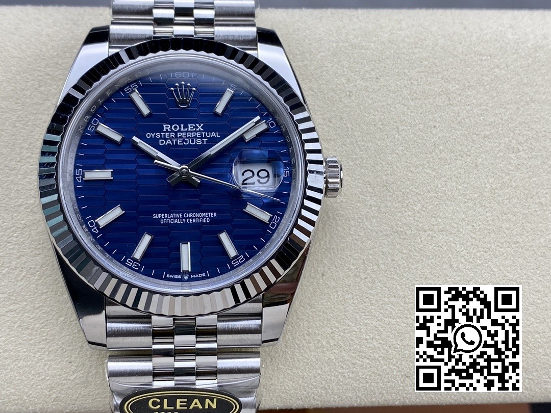 Rolex DateJust 41MM 126334 SS Clean Factory 1:1 Best Edition Blue Fluted Dial