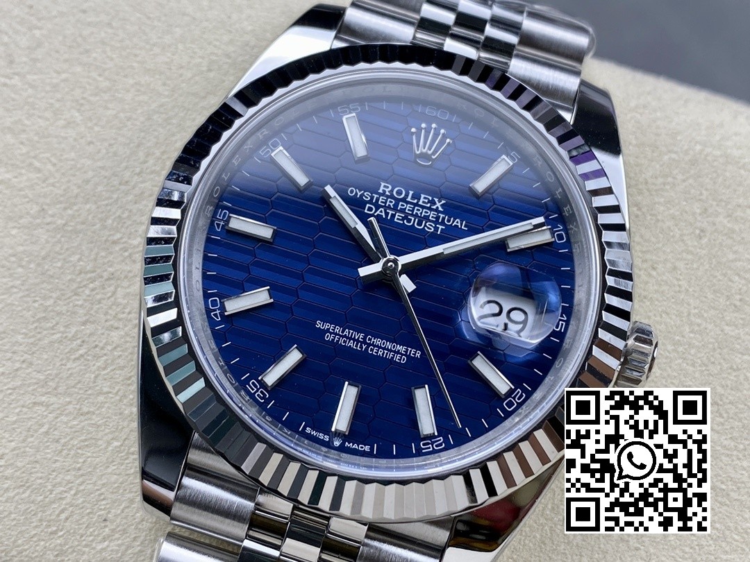 Rolex DateJust 41MM 126334 SS Clean Factory 1:1 Best Edition Blue Fluted Dial