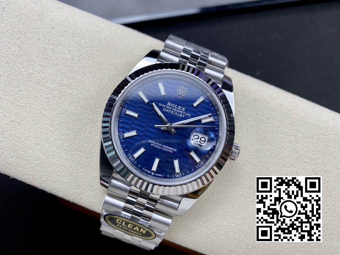 Rolex DateJust 41MM 126334 SS Clean Factory 1:1 Best Edition Blue Fluted Dial