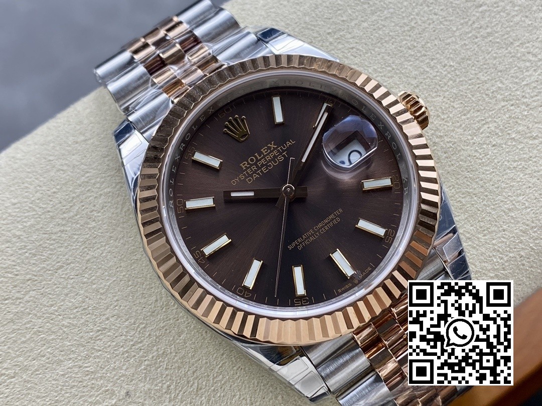 Rolex DateJust 41 126331 904L SS/RG VS Factory 1:1 Best Edition Brown Dial