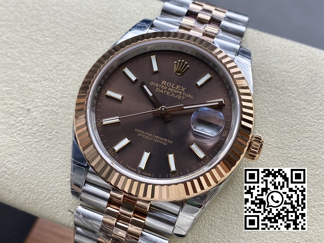 Rolex DateJust 41 126331 904L SS/RG VS Factory 1:1 Best Edition Brown Dial