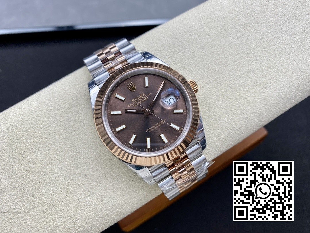 Rolex DateJust 41 126331 904L SS/RG VS Factory 1:1 Best Edition Brown Dial