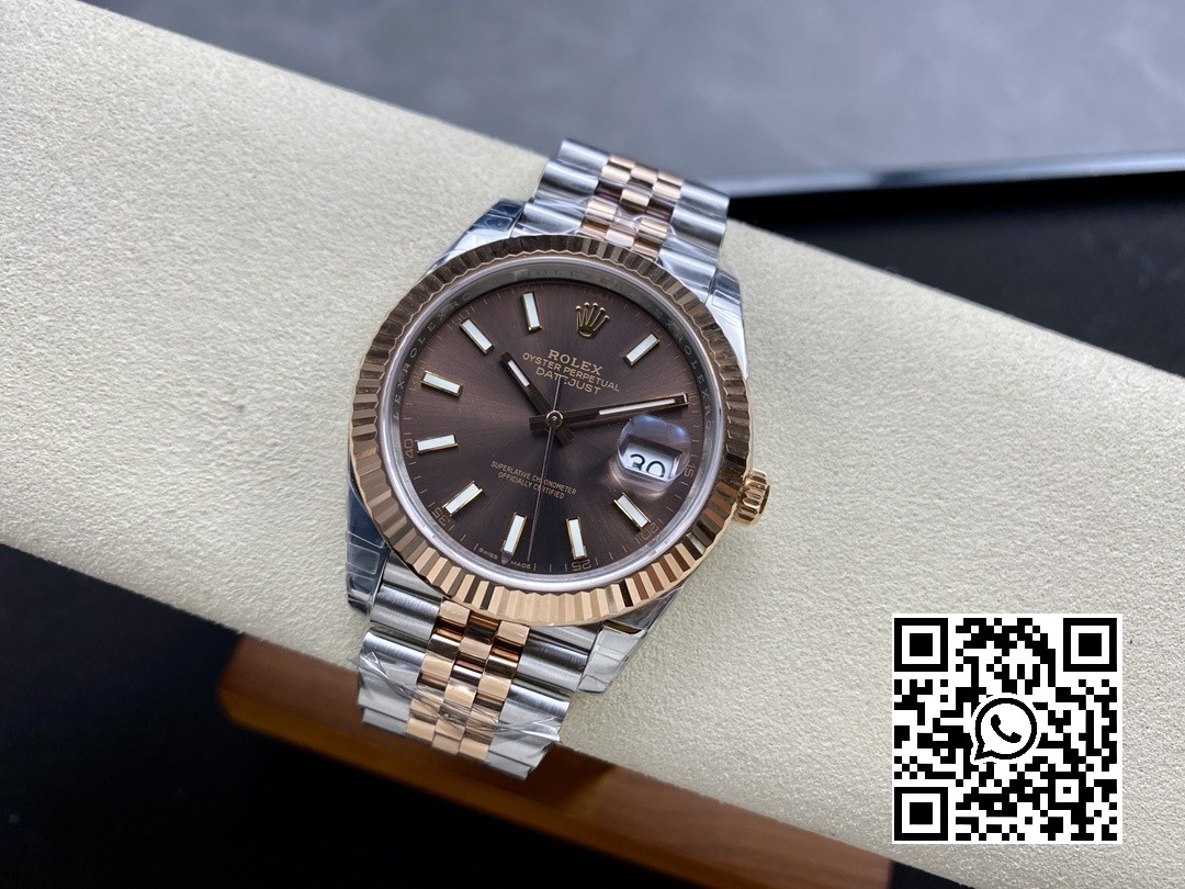 Rolex DateJust 41 126331 904L SS/RG VS Factory 1:1 Best Edition Brown Dial