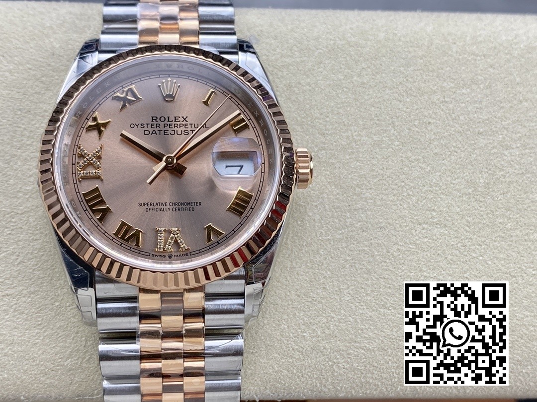 Rolex DateJust 36 SS/RG 126231 VS Factory 1:1 Best Edition 904L Steel RG Dial