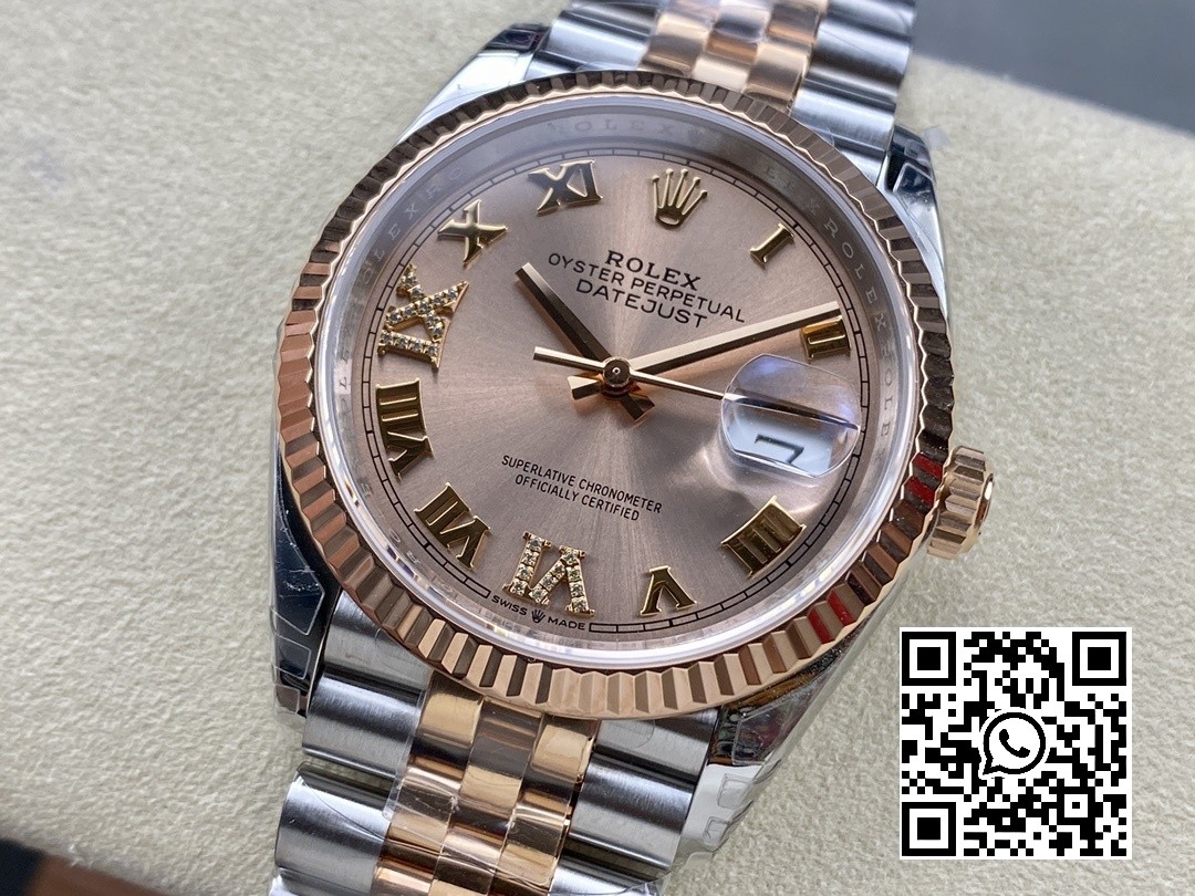 Rolex DateJust 36 SS/RG 126231 VS Factory 1:1 Best Edition 904L Steel RG Dial