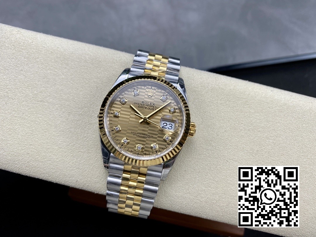 Rolex DateJust 36mm 126233 SS/YG VS Factory 1:1 Best Edition 904L Steel YG Textured Diamonds Dial