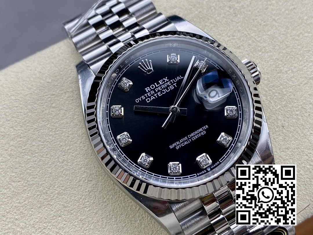 Rolex DateJust 36mm 126234 Clean Factory 1:1 Best Edition 904L Steel Black Diamond Dial