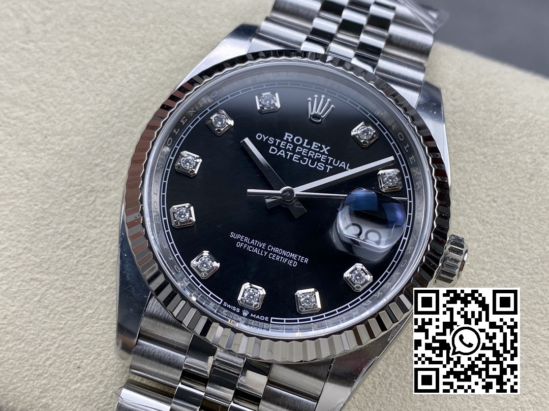 Rolex DateJust 36mm 126234 Clean Factory 1:1 Best Edition 904L Steel Black Diamond Dial