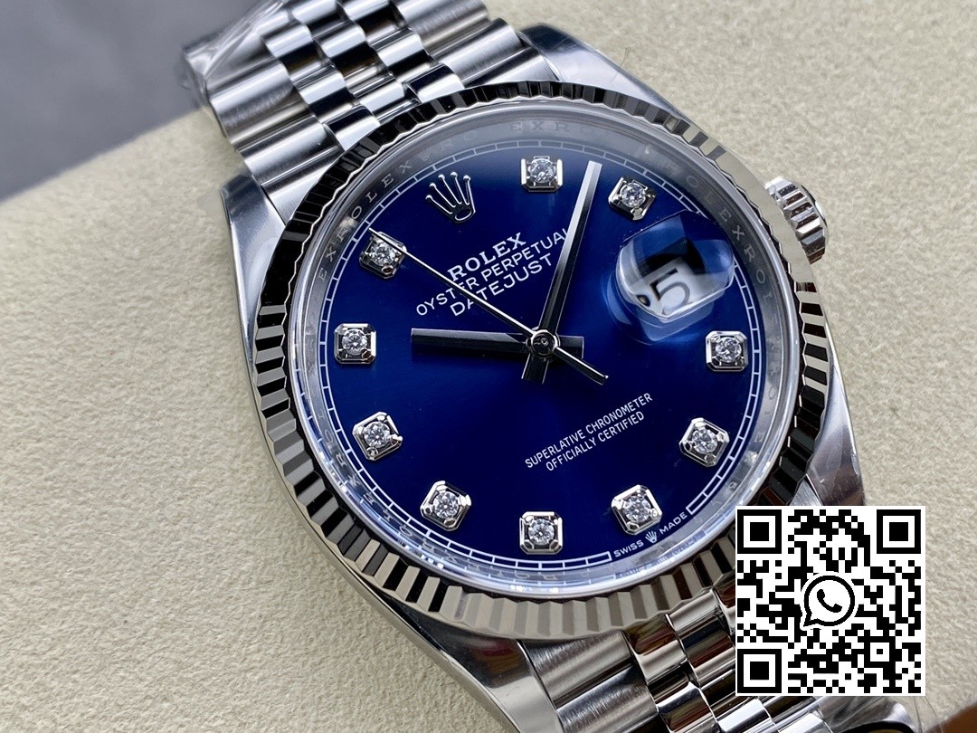 Rolex DateJust 36mm 126234 Clean Factory 1:1 Best Edition 904L Steel Blue Diamond Dial