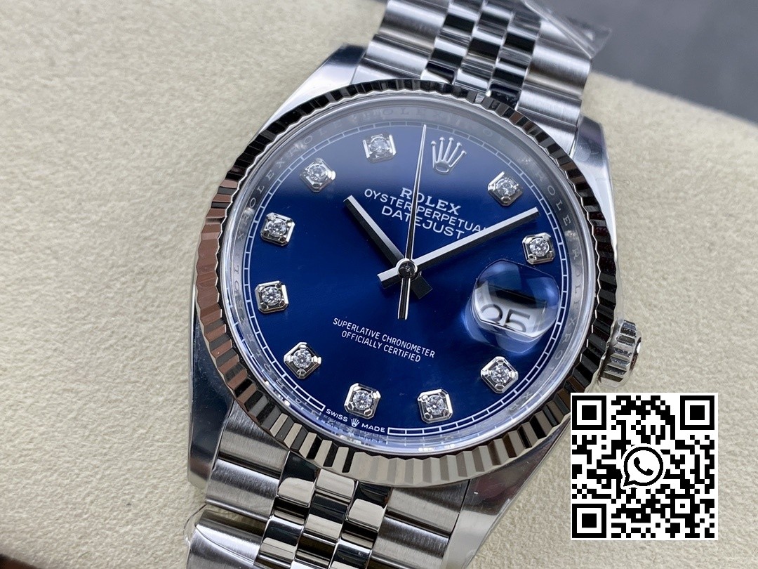 Rolex DateJust 36mm 126234 Clean Factory 1:1 Best Edition 904L Steel Blue Diamond Dial