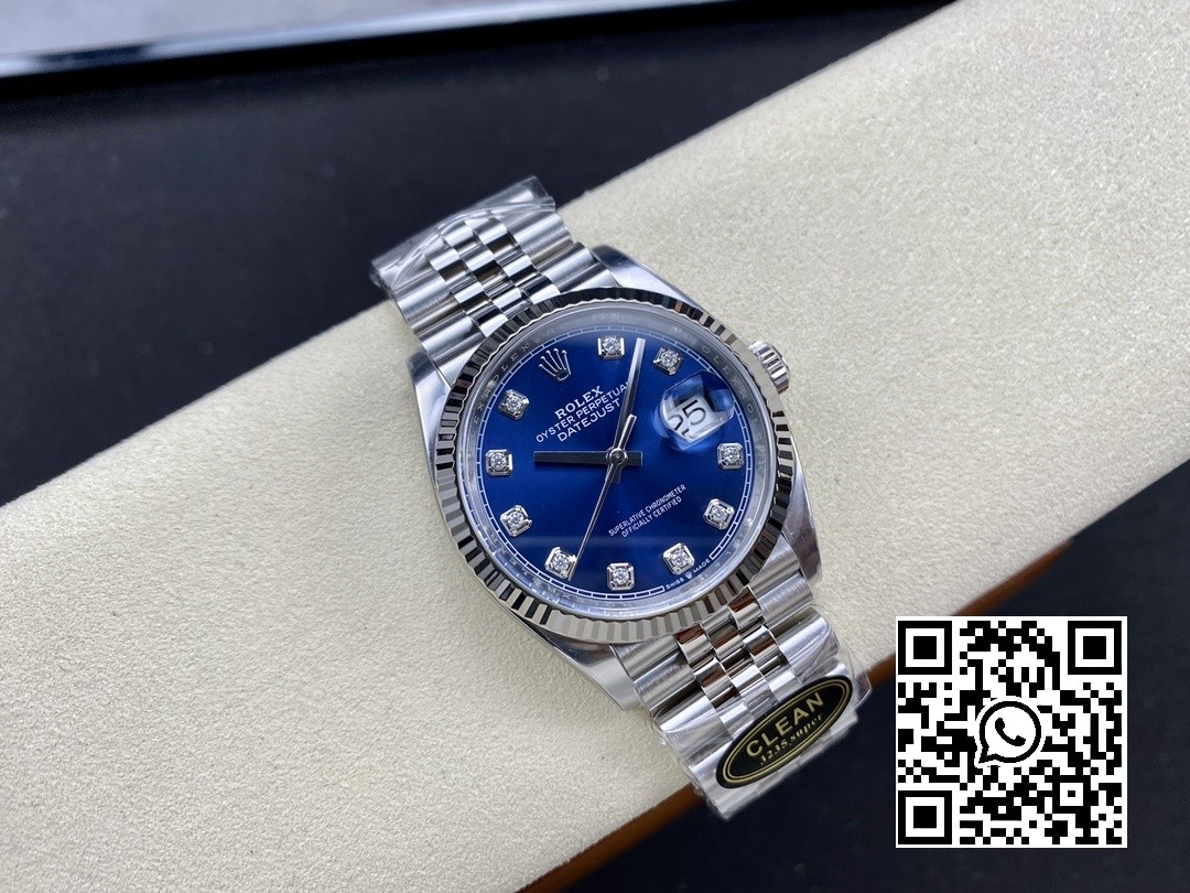 Rolex DateJust 36mm 126234 Clean Factory 1:1 Best Edition 904L Steel Blue Diamond Dial