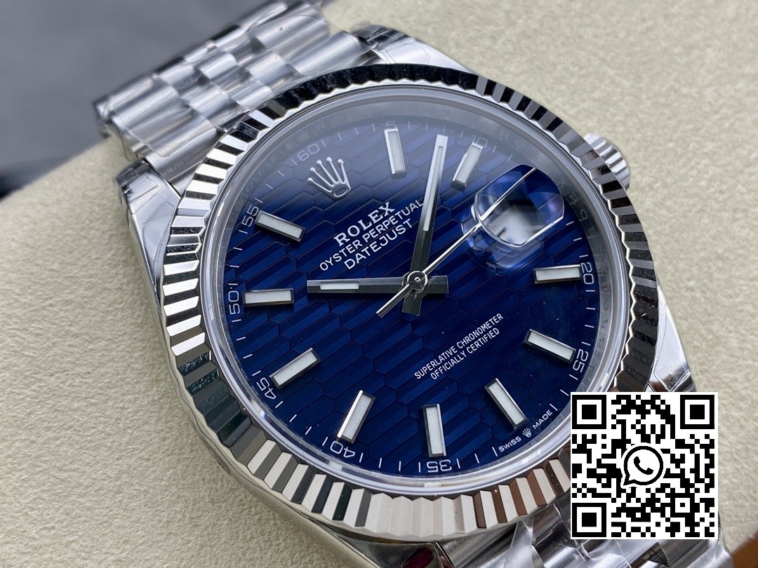 Rolex DateJust 41 126300 904L SS VS Factory 1:1 Best Edition Blue Textured Dial