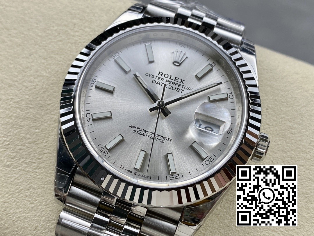 Rolex DateJust 41 126300 904L SS VS Factory 1:1 Best Edition Silvery Dial