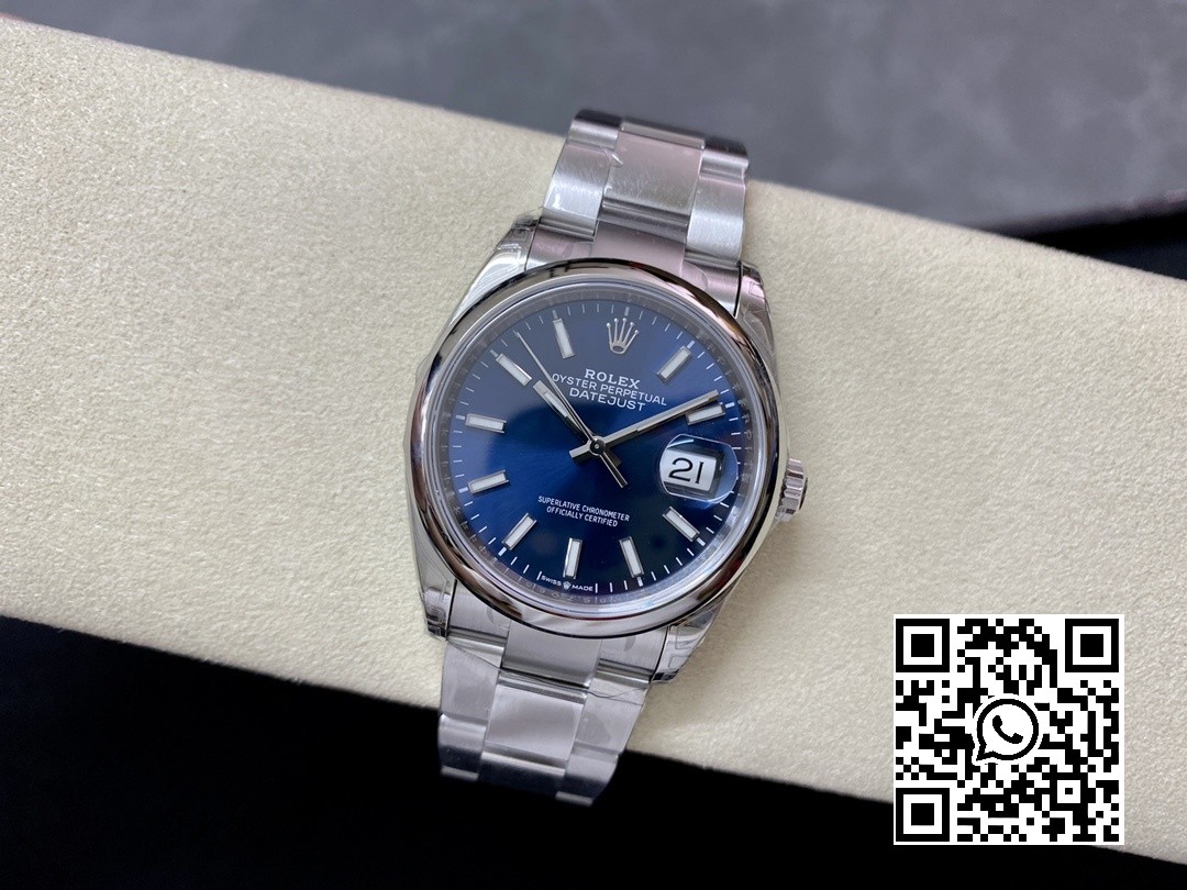 Rolex DateJust 36 SS 126200 904L Steel VS Factory 1:1 Best Edition Blue Dial