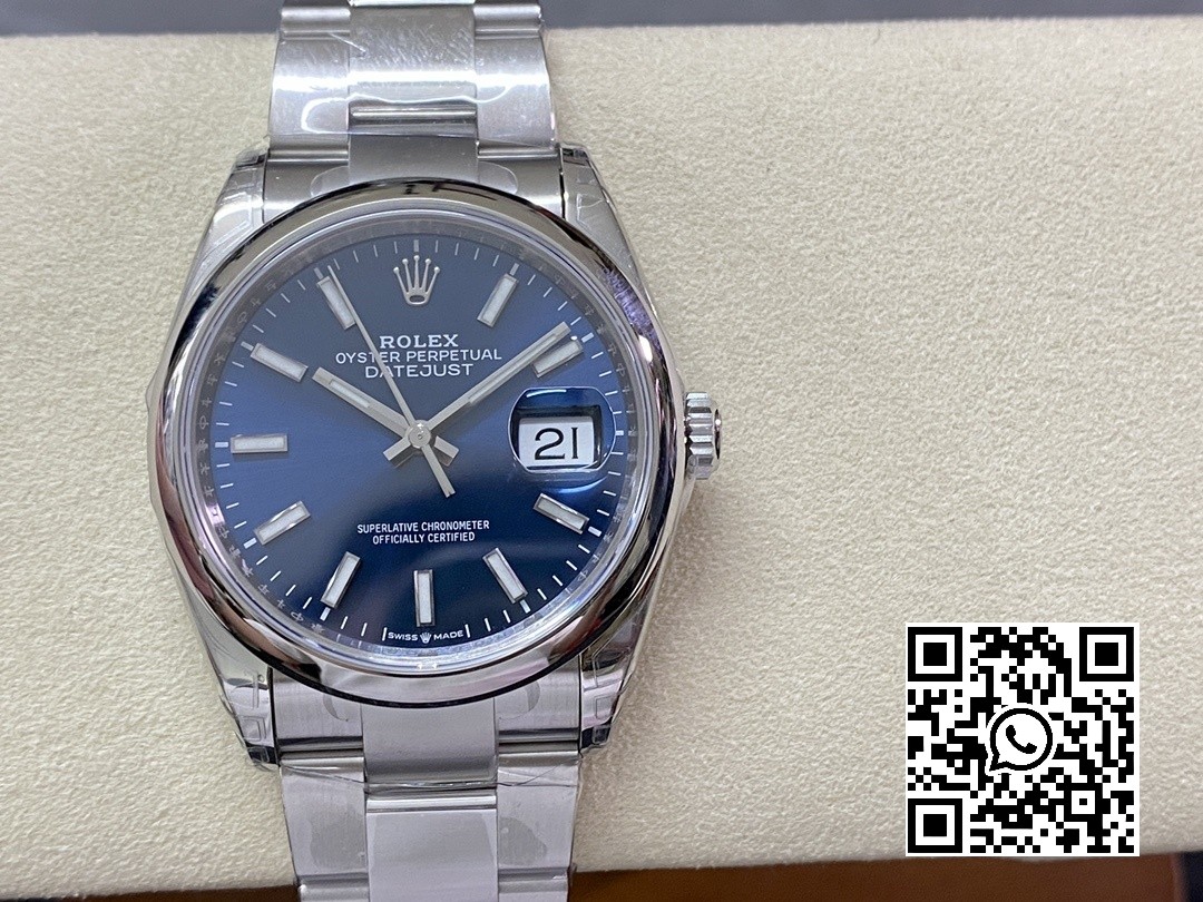 Rolex DateJust 36 SS 126200 904L Steel VS Factory 1:1 Best Edition Blue Dial