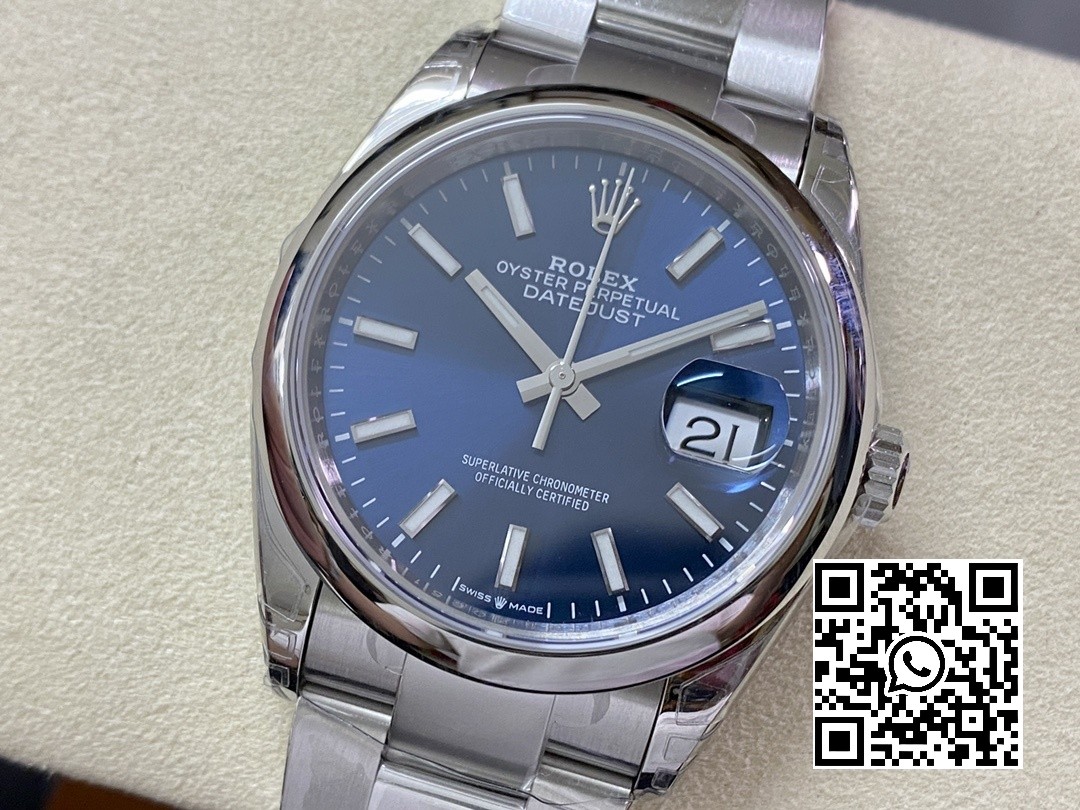 Rolex DateJust 36 SS 126200 904L Steel VS Factory 1:1 Best Edition Blue Dial