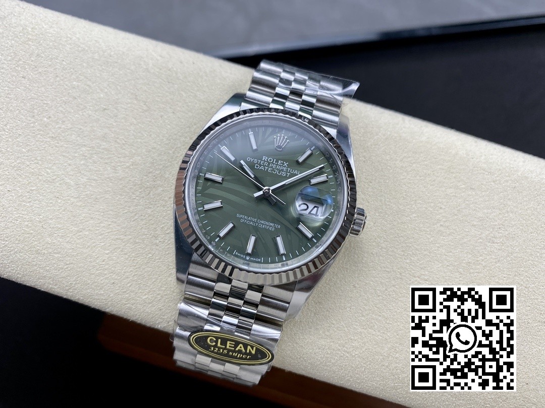 Rolex DateJust 36 SS 126234 Clean Factory 1:1 Best Edition 904L Steel Green Leaf Dial