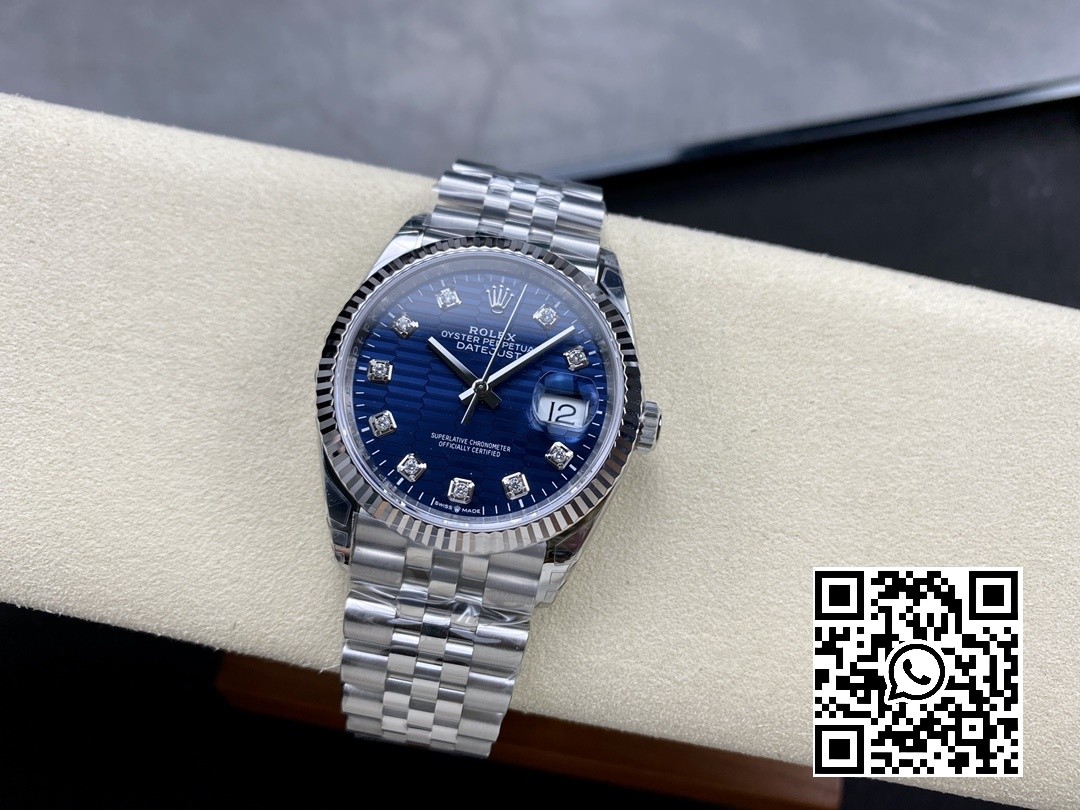 Rolex DateJust 36 SS 126234 VS Factory 1:1 Best Edition 904L Steel Blue Textured Dial