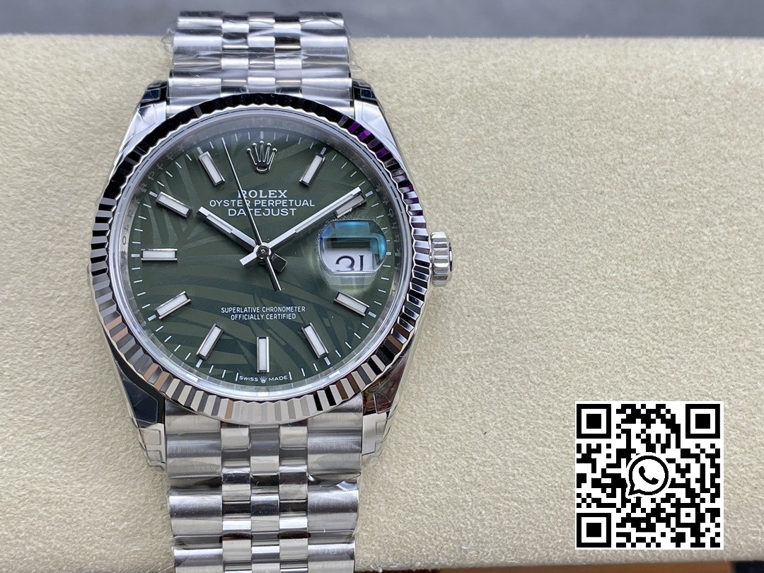 Rolex DateJust 36 SS 126234 VS Factory 1:1 Best Edition 904L Steel Green Leaf Dial