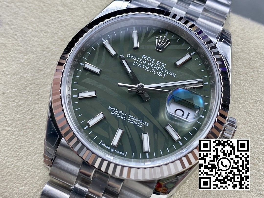 Rolex DateJust 36 SS 126234 VS Factory 1:1 Best Edition 904L Steel Green Leaf Dial