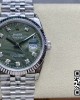 Rolex DateJust 36 SS 126234 VS Factory 1:1 Best Edition 904L Steel Green Leaf Diamonds Dial