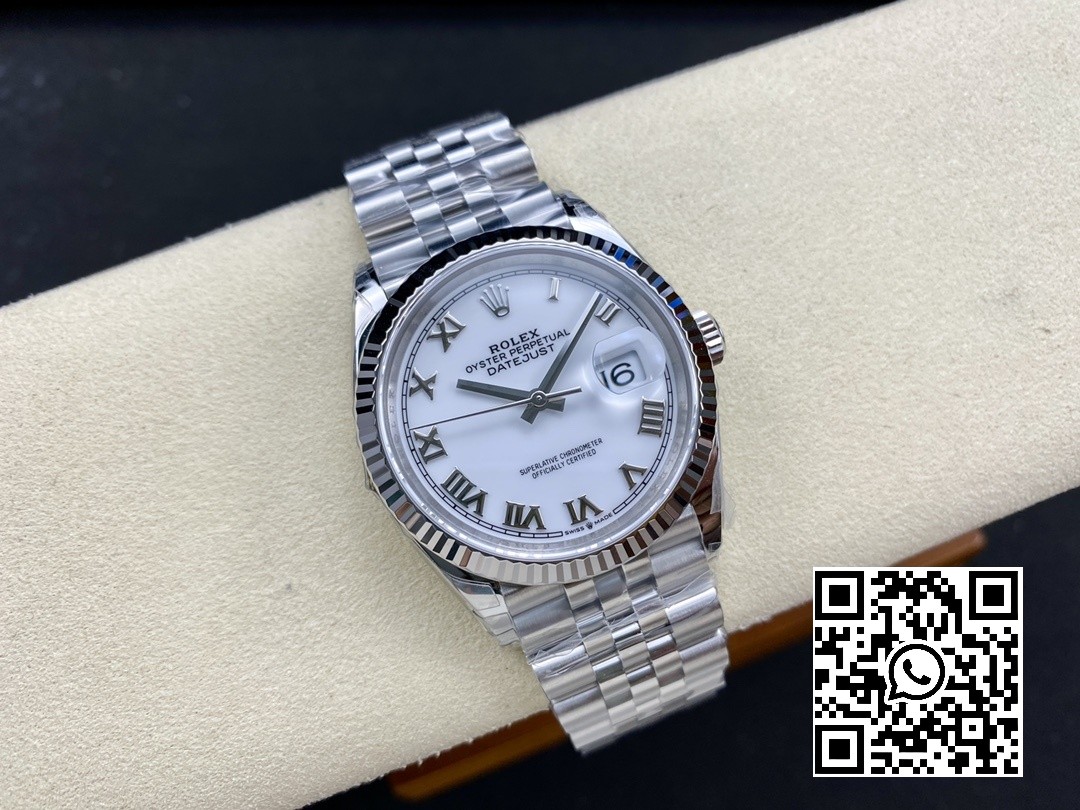 Rolex DateJust 36 SS 126234 VS Factory 1:1 Best Edition 904L Steel White Roman Dial