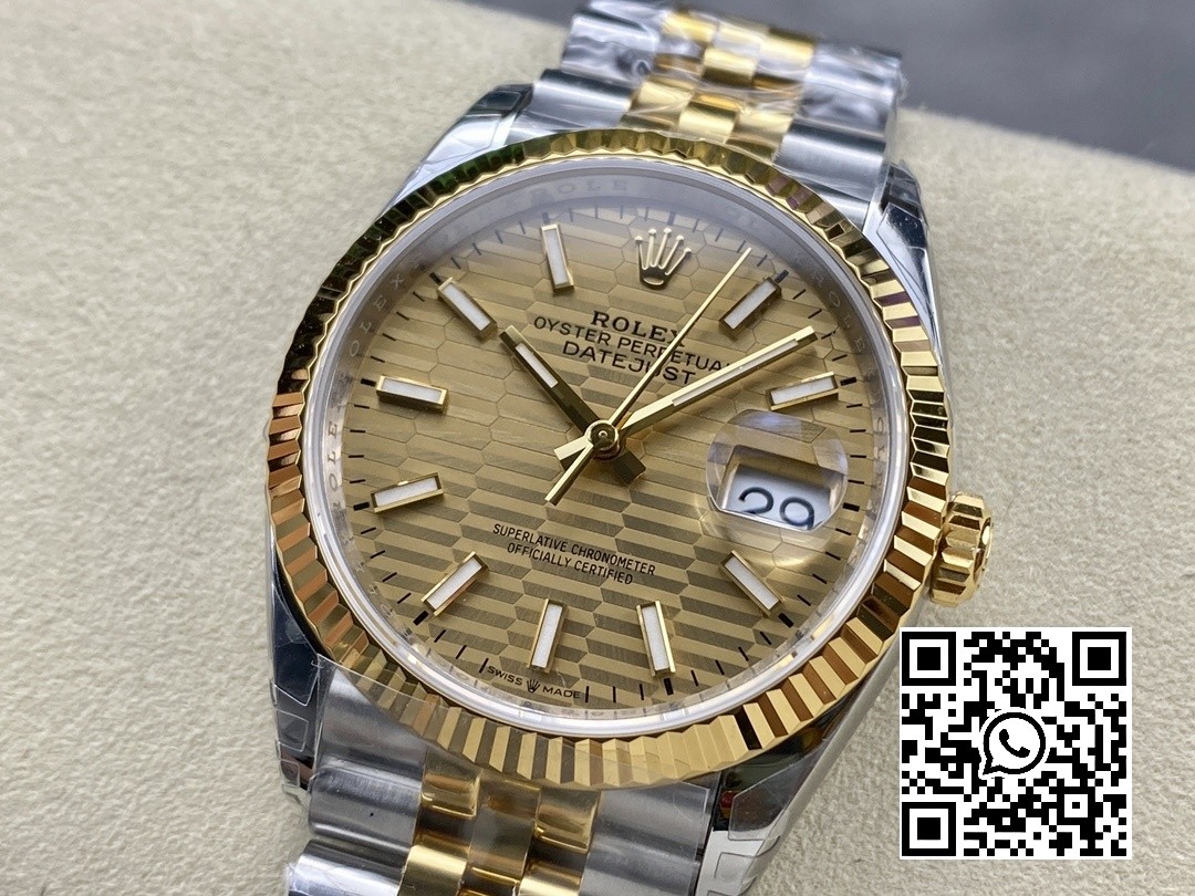 Rolex DateJust 36 126233 SS/YG VS Factory 1:1 Best Edition 904L Steel YG Textured Dial