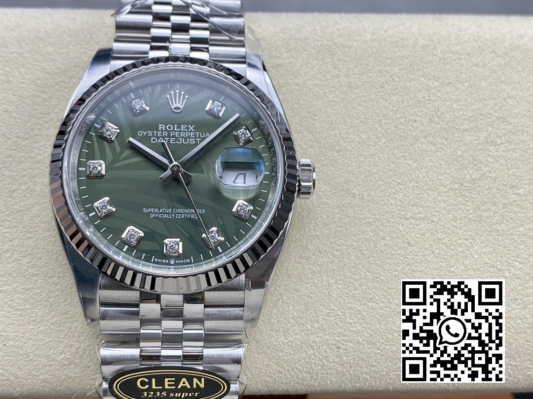 Rolex DateJust 36 126234 Clean Factory 1:1 Best Edition 904L Steel Green Leaves Dial