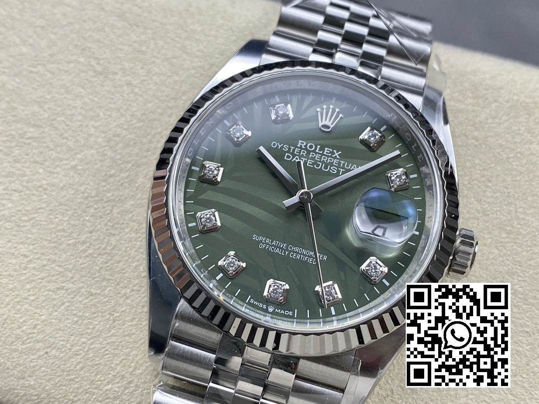 Rolex DateJust 36 126234 Clean Factory 1:1 Best Edition 904L Steel Green Leaves Dial