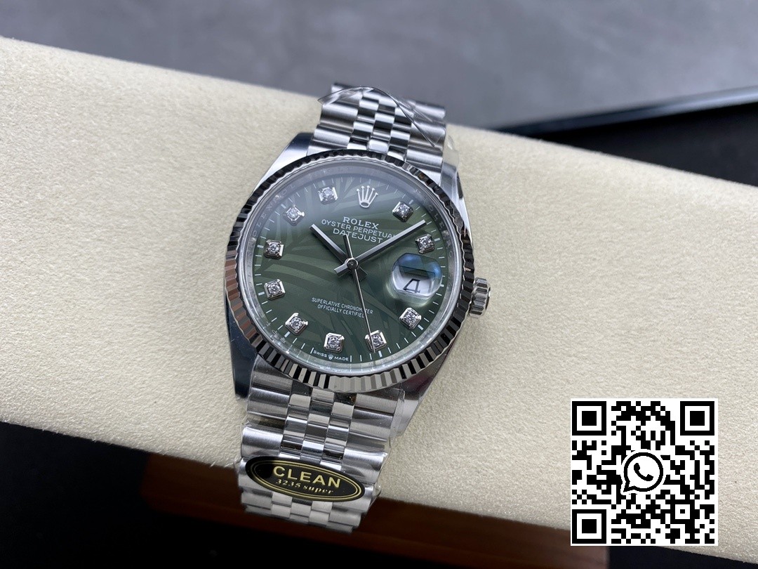 Rolex DateJust 36 126234 Clean Factory 1:1 Best Edition 904L Steel Green Leaves Dial