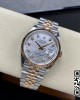 Rolex DateJust 36 126231 SS/RG VS Factory 1:1 Best Edition 904L Steel Silver Textured Diamonds Dial