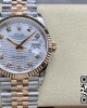 Rolex DateJust 36 126231 SS/RG VS Factory 1:1 Best Edition 904L Steel Silver Textured Diamonds Dial