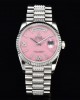 Rolex DayDate 36 SS CSF Best Edition Rome diamonds Pink Dial