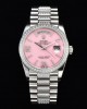 Rolex DayDate 36 SS CSF Best Edition Rome diamonds Pink Dial