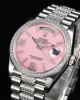 Rolex DayDate 36 SS CSF Best Edition Rome diamonds Pink Dial