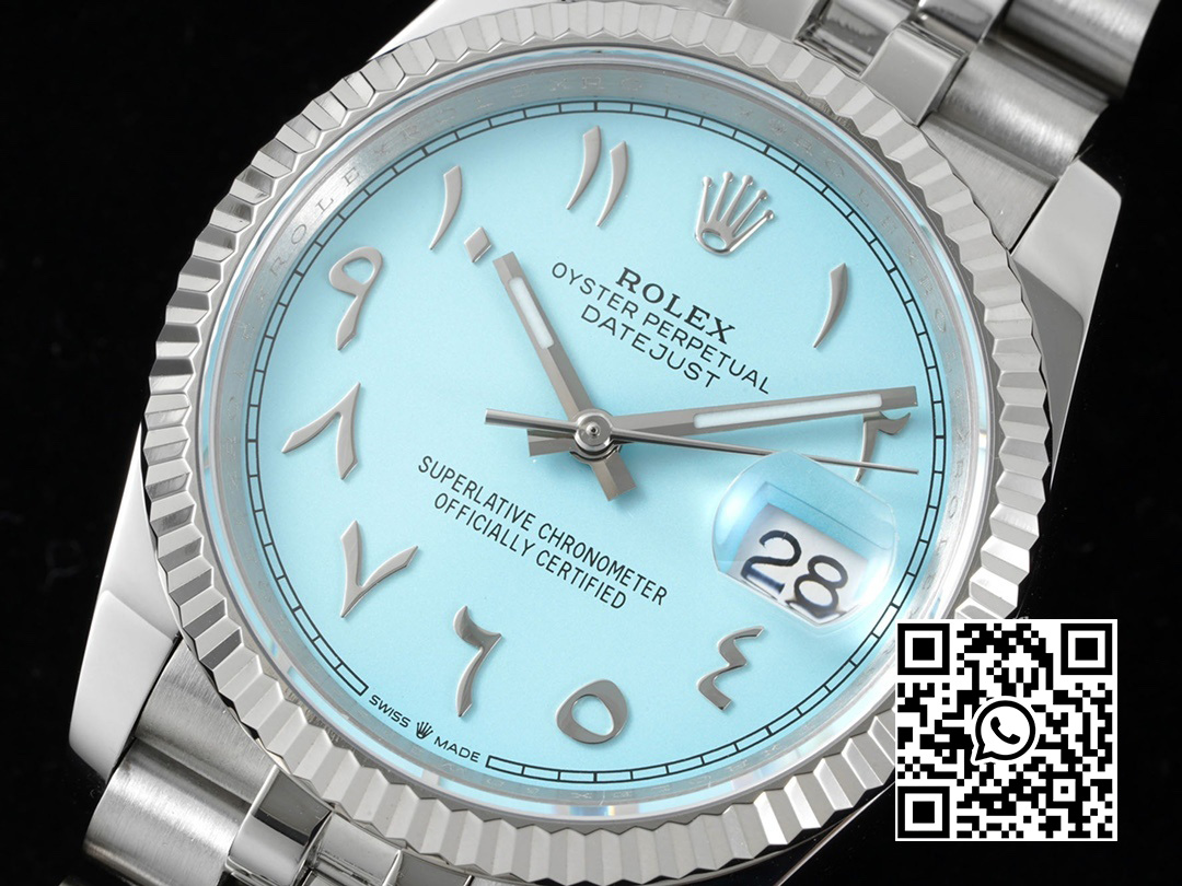 Rolex DayDate 36 SS CSF Best Edition Rome diamonds Turquoise Dial