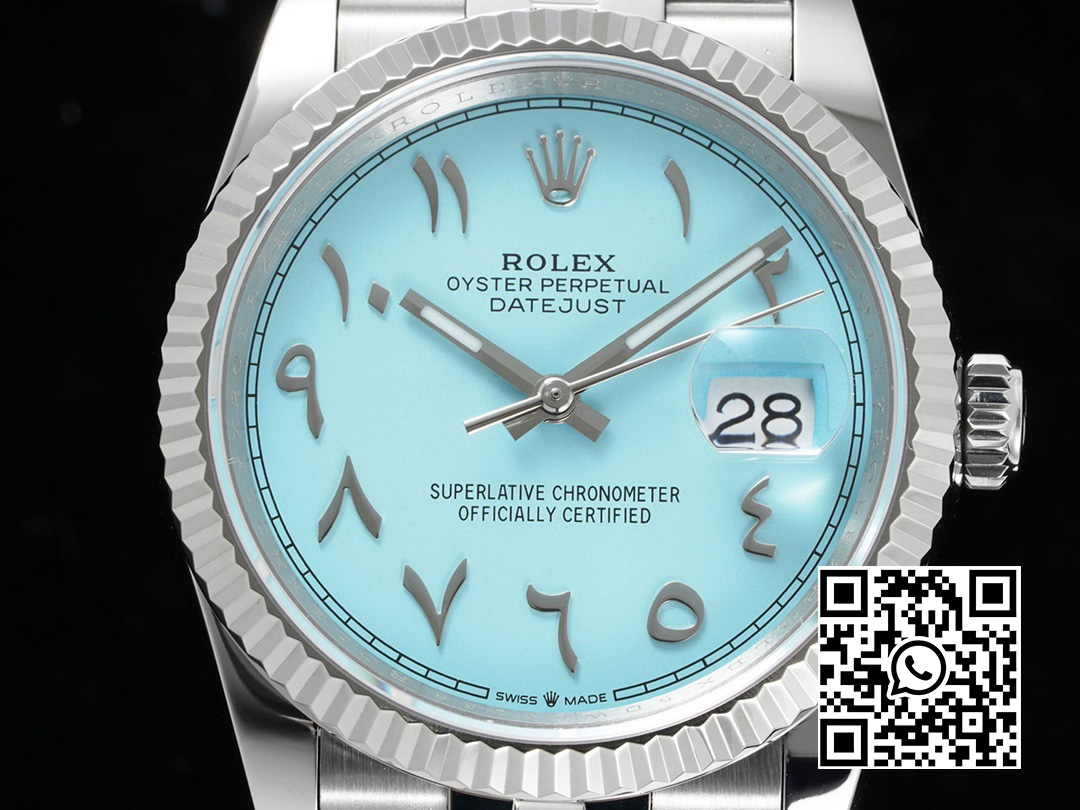 Rolex DayDate 36 SS CSF Best Edition Rome diamonds Turquoise Dial