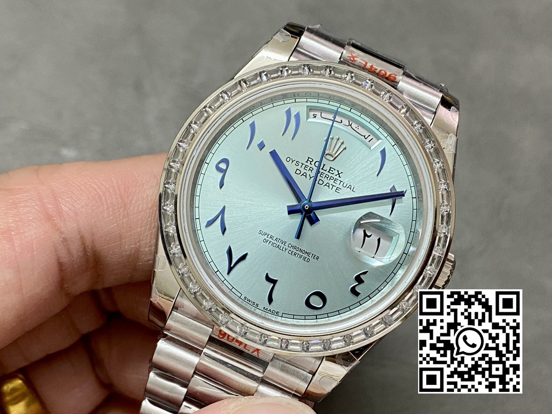 Rolex DayDate 228236 40mm GM Factory 1:1 Best Edition Ice Blue check Dial