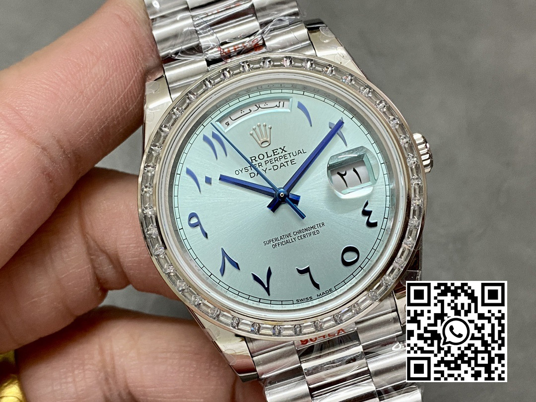 Rolex DayDate 228236 40mm GM Factory 1:1 Best Edition Ice Blue check Dial