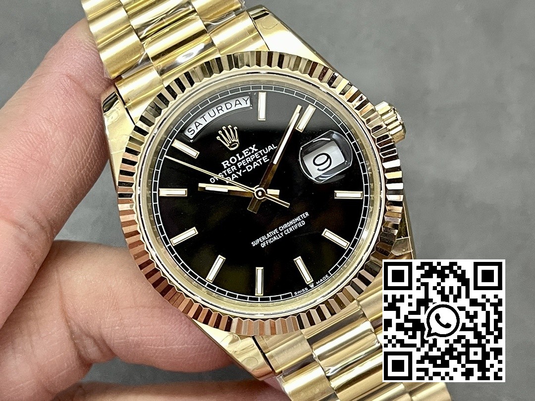 Rolex DayDate 228238 40mm YG GM Factory 1:1 Best Edition Black Dial