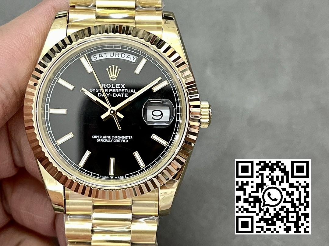 Rolex DayDate 228238 40mm YG GM Factory 1:1 Best Edition Black Dial