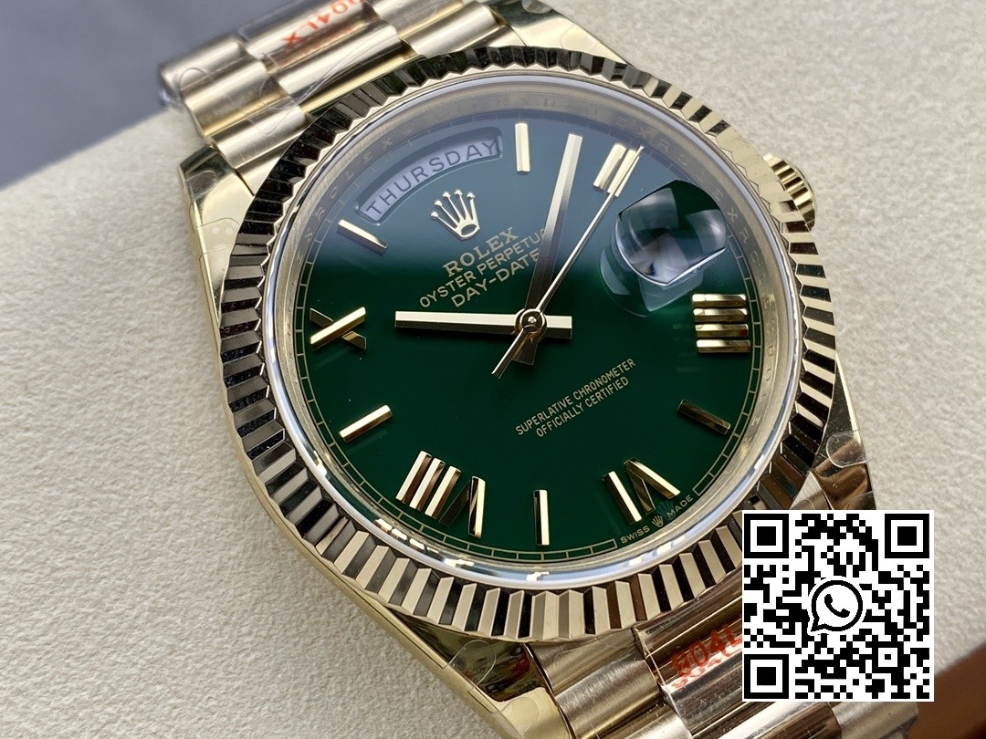 Rolex DayDate 228238 40mm YG GM Factory 1:1 Best Edition Green Dial